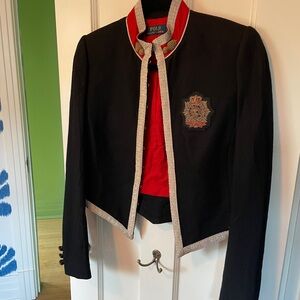 Ralph Lauren Black Blazer with Red and Gold Details